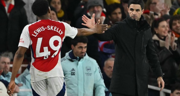 Arteta: Arsenal đã rút bài học từ màn ăn mừng của Lewis-Skelly_695a2f7f5ef0f.jpeg